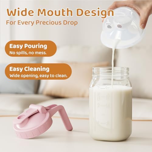 32 oz Breast Milk Pitcher, Glass Mason Jar Pitcher with Lid - Image 6