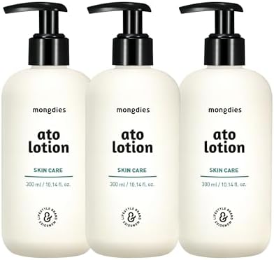 Mongdies Baby Ato Lotion | Vegan Daily Moisturizer for Newborns & Kids | 6-Layer Ceramide & Mineral-Rich Glacier Water | pH Balanced, Non-Greasy Relief for Sensitive Skin | 10.14 fl. oz | 3 Pack by Mongdies