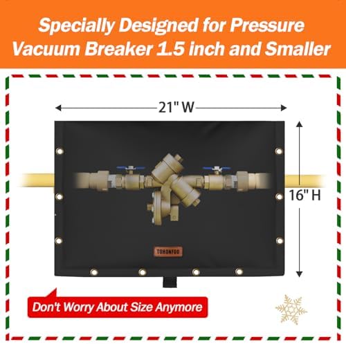 Backflow Preventer Insulation Cover for Vacuum Breaker, 21"W x 16"H, Black - Image 2