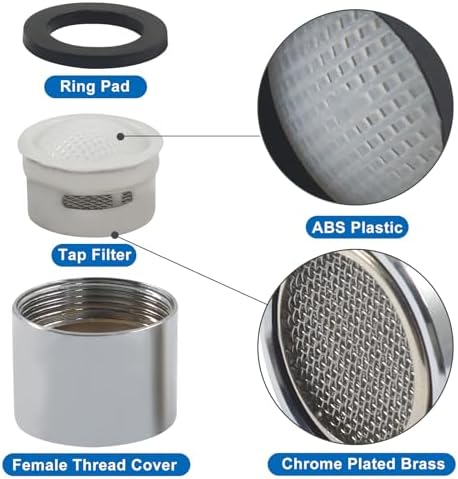 4 Pcs Faucet Aerator, 55/64" Female Thread, Brass Shell - Image 4