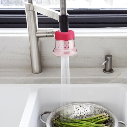 Faucet Water Filter,Splash Proof Softener Parts,Detachable Leak Proof F́aucet Mount Sink Purifier for Kitchen Shower Home Hotel Restaurant Apartment (Red) - Image 6