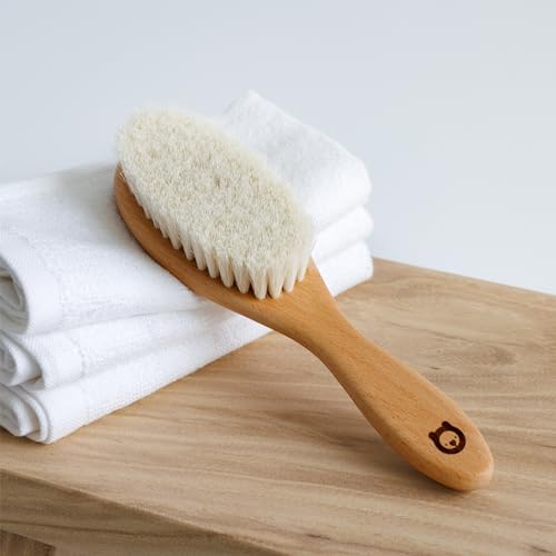 Soft Wooden Baby Hair Brush for Newborns & Toddlers in Chic Gift Box - Image 5