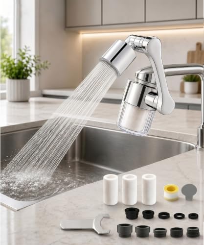Sopami Water Filter Faucet With 3 Cartridges,Sink Faucet Extender Aerator - Image 7