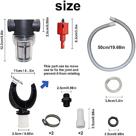 Rain Barrel Diverter and Parts Kit, Water Collection System to Convert Containers into Rain Barrels, Catch Rain Water for Outdoor Chores, Rainwater Collector Downpipe with Filter & 19.6 inch Hose - Image 4