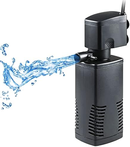 Fish Tank Filter for 15-40 Gallon Tank Crystal Clear Powerful Internal Aquarium Filters Submersible Pump& Filter System Turtle Tank Accessories by TARARIUM
