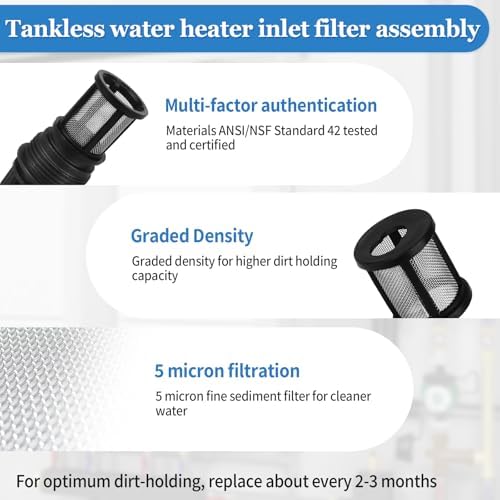 EGBD032 & DTJD006 Inlet Water Filter Kit for Noritz Tankless Water Heater - Image 3