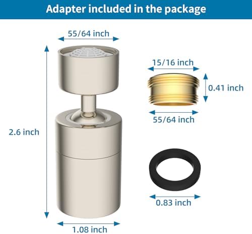 Hibbent NSF/ANSI/CAN 61 Certified Kitchen Faucet Aerator, Brushed Nickel - Image 6