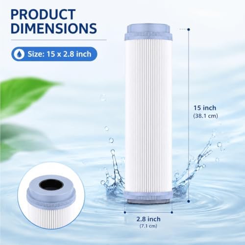 3-Pack 15-Inch Plain End UF Ultrafiltration Membrane Replacement Cartridge, for Whole House, Kitchen & Commercial Water Purification Systems - Image 2