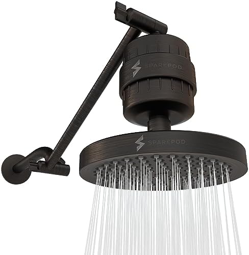 SparkPod Filtered Shower Head & 11" Shower Arm, 6" Round, Oil-Rubbed Bronze by SparkPod