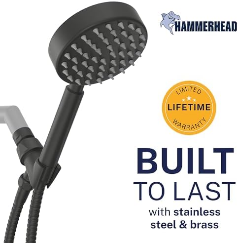 HammerHead Metal Handheld Shower Head High Pressure, 6ft Long Shower Hose - Image 2