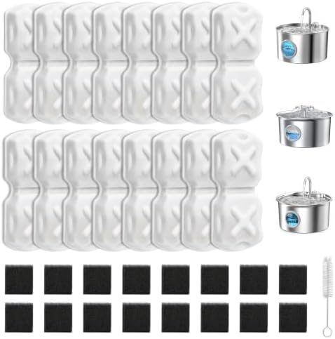 32-Piece Stainless Steel Cat Water Fountain Replacement Fountain Filter(16+16 piece) by VinDox