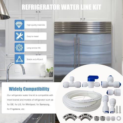2025 Upgraded 1/4 Water Line kit for Connecting Under Sink System Reverse osmosis systems (1/4"or 3/8" Outlet), for Drinking Water Filter Faucet Refrigerator ice maker Water Dispenser - Image 5