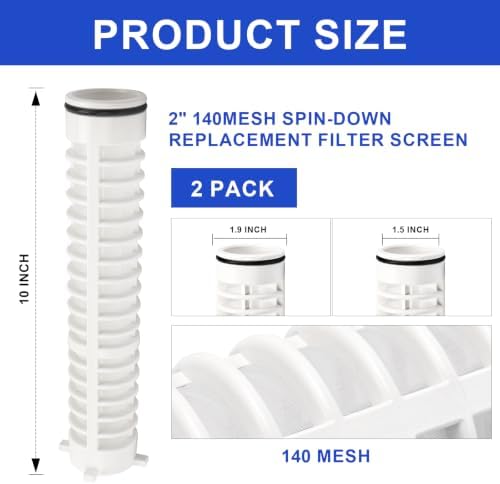 2" 140 Mesh Spin Down Filter Replacement for Rusco Sediment Filter Screen - Image 2
