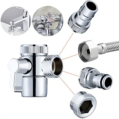 Faucet Diverter Valve with Aerator - Sink to Garden Hose Adapter for Bathroom/Kitchen Sink Faucets - G1/2 & 3/4 by DMBZG