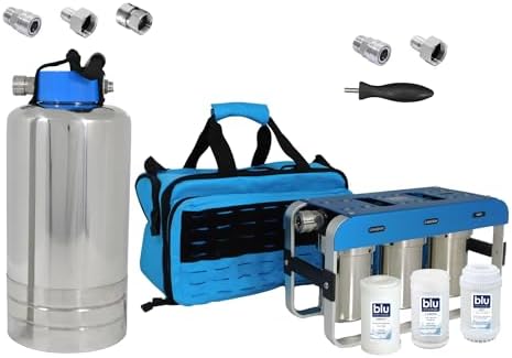 GoBluTech AR3 Water Filtration Unit + Water Softener (Bundle) - 3 Stage Premium Filtration System, for RVs, Vans, and Boats - US Veteran Owned by BLUTECHNOLOGY