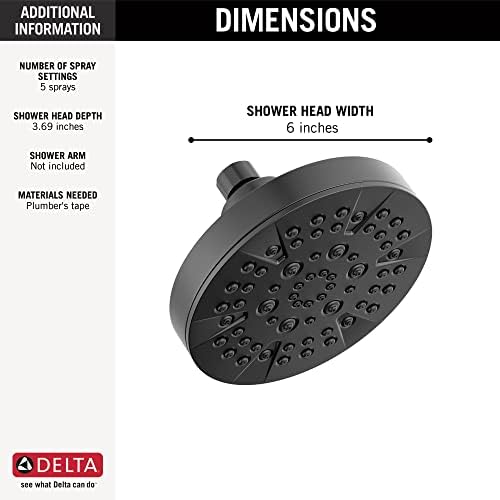 Delta 52535 Universal Showering 1.75 GPM Multi Function Shower Head with Touch-Clean Nozzles - Image 3