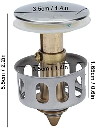 Folding Drain Filter, Copper + Stainless Steel Push Bounce Core Clog for Bathroom - Image 6