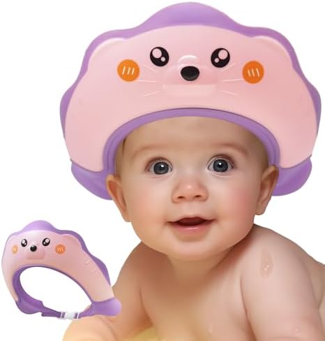 LiLiBBShie Baby Shower Cap, Baby Shower Cap Shield, Shower Cap for Kids, Visor Hat for Eye and Ear Protection for 0-9 Years Old Children, Cute Sea Lion shape Makes the Baby Bath More Fun (Pink) by Unknown