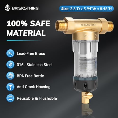 40 Micron Spin Down Sediment Filters With Scraper, Disassembly-Free Sediment Filter, Reusable Whole House Water Filter System for City/Well Water, 1" MNPT + 3/4" FNPT + 3/4"MNPT, BPA Free - Image 5