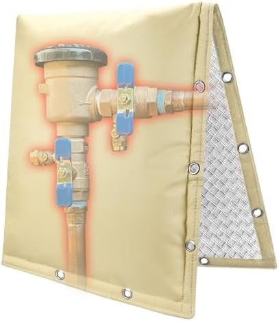 2-Way Opening Backflow Preventer Insulation Cover 5°F,Sprinkler Cover for Outside,5 Layers Waterproof 600D Sprinkler Valve Well Pump Cover for Winter Freeze Protection 16" W x 20" H, Khaki by HaoallBackflowCoversLLC