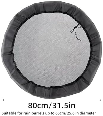 4 Pcs Mesh Cover for Rain Barrels, 31.5 in Water Collection Buckets Cover with Drawstring Water Collection Buckets Tank Protector for Preventing Fallen Leaves in Outdoor Garden Eaves. - Image 3
