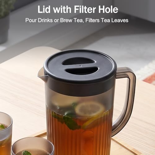 2.7L Water Pitcher with Lid, Fridge Friendly Strainer Spout, 1 Pack - Image 6