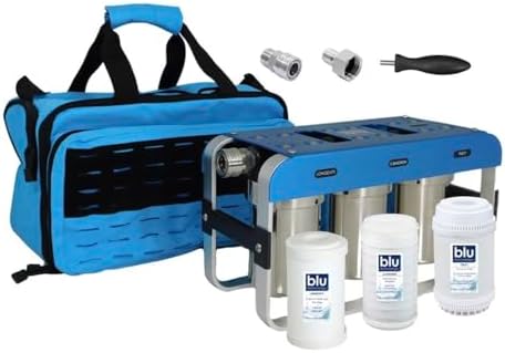 GoBluTech AR3, RV Water Filter System, 0.2 Micron Filter for Campers with Compact 5-inch Filters, 3 Stage Premium Filtration System, for RVs, Vans, and Boats - US Veteran Owned by BLUTECHNOLOGY