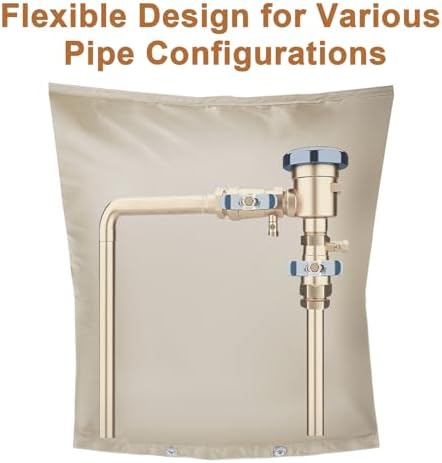 Backflow Preventer Insulation Cover,Pipe Insulation,Outdoor Pipe Covers for Winter Freeze Protection,Outdoor Faucet Covers for Winter Freeze Protection,Insulated Pipe Covers for Outside (24w*24h) - Image 2