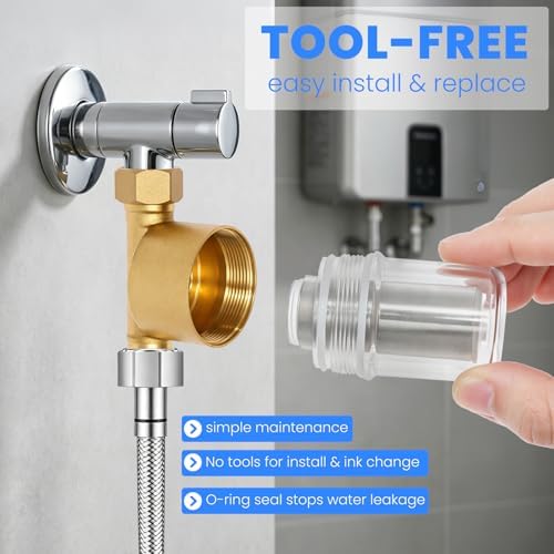 Reusable Sediment Water Filter for Washing Machine and Shower - 40 Micron Inline Brass Well Water Pre-Filter, Traps Sand, Rust, Grit - Heavy Duty Hard WaterStrainer - Image 5