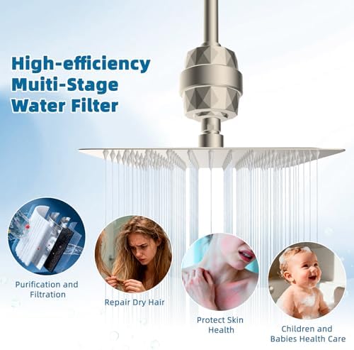 Universal Shower Head Filter, Shower Filter for Hard Water, Brushed Nickel - Image 3