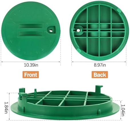 2 Piece 10 Inch Round Sprinkler Valve Box Cover - Green Irrigation Valve Cover - Image 2