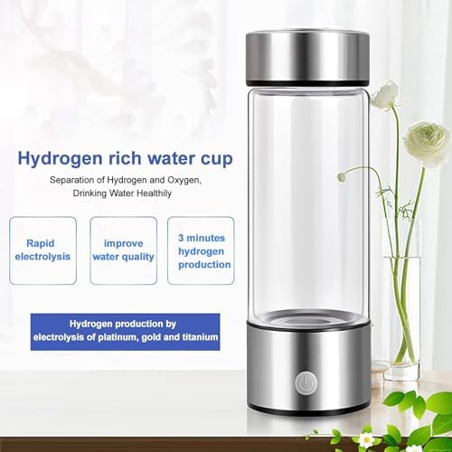 420ml Hydrogen Ionized Water Bottle, 800 to 1200PPB Level up Hydrogen Generator Bottle, Portable Water Ionizer Machine Generator Health Cup for Travel - Image 4