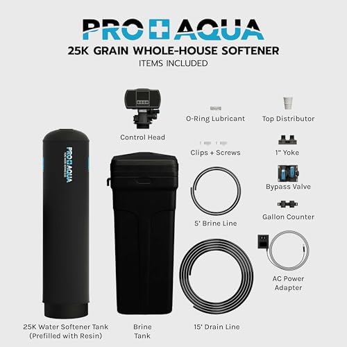 PRO+AQUA Heavy Duty Whole House Water Softener System – 25,000 Grain Capacity, Premium Long-Lasting Resin, 1" Ports - Image 2