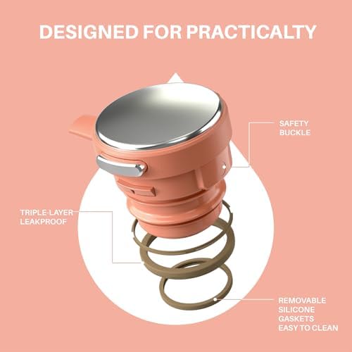 IDEUS Thermal Coffee Carafe 68oz, Beverage Dispenser Coral - Image 4