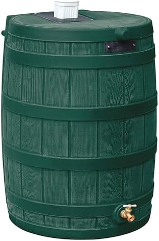 Good Ideas Rain Wizard Water Storage High Quality Collection Barrel with Brass Spigot, Safety Screen, and 50 Gallon Capacity, Green (3 Pack) - Image 2
