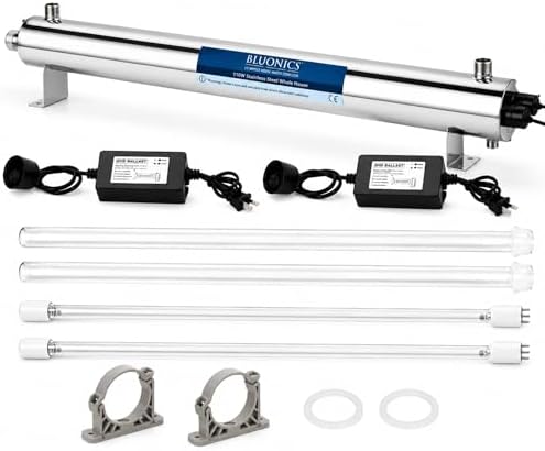 Bluonics 24 gpm Whole House Water Filter System for Well Water, 110w uv Light Treatment, 3 Filter Stages with Sediment and Carbon Filters, 20 x 4.5 housings, 1 in npt - Image 6