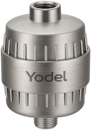 Yodel Shower Filter Brushed Nickel - Shower Head Filter for Hard Water - Water Softener to Remove Chlorine and Fluoride,Improve Hair and Skin Condition by Yodel
