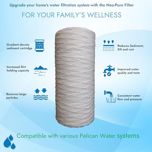 Neo-Pure Replacement for Pelican Water 10 in. 5 Micron Sediment Filter, Compatible with PC600/PC1000, NS3/NS6, PSE1800/PSE2000, and WF4/WF8, WF6/WF10 Systems - Image 6