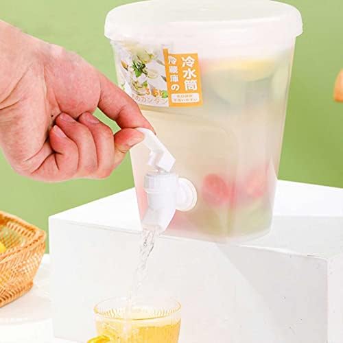 Generic 0.9 Gallon Fridge Beverage Drink Dispenser with Leak-proof Spigot, 2024 New Plastic Cold Drink Juice Beverage Dispenser Jug for Party Drink, Iced Tea, Lemonade, White - Image 4