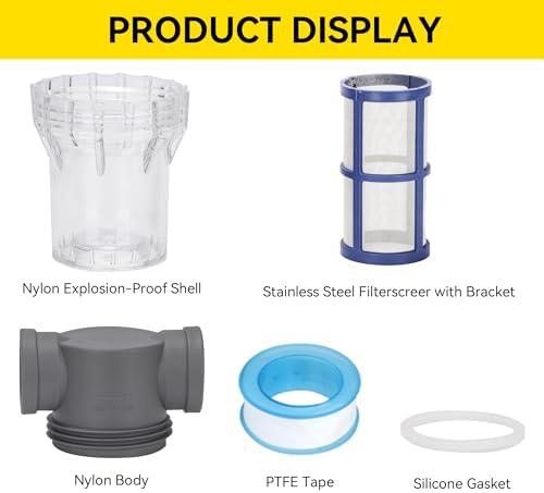 1'' Female NPT in-Line Strainer - Garden Hose Filter for High Pressure Washer, Sediment Filter with 100 Mesh Stainless Steel Screen (1'' 100 Mesh) - Image 4