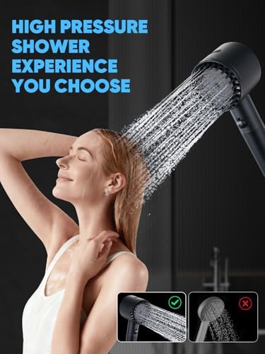Cobbe Filtered Shower Head with Handheld, High Pressure 5 Spray Mode Showerhead with Filters, Built-in Power Wash for Hard Water - Remove Chlorine - Reduces Dry Itchy Skin, Black - Image 6
