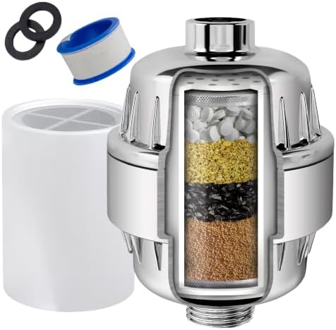 AquaHomeGroup Shower Head Filter, 5-Stage, Resin, Carbon, KDF by Aquahomegroup