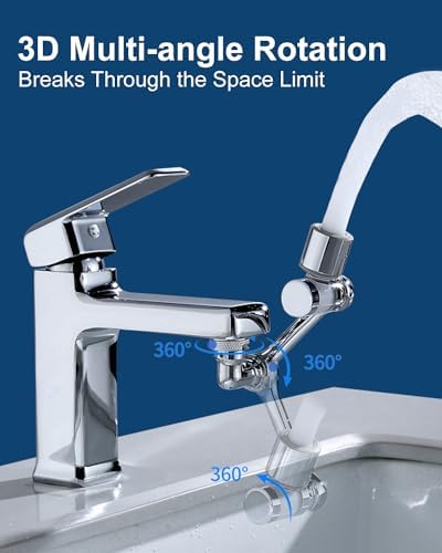 Faucet Extender, Rotating Faucet Sprayer Attachment for Drinking Water, Sink Filter Water Faucet for Skin with Two Spray Modes, Kitchen Faucet Aerator and Faucet Extender for Bathroom Sink - Image 3