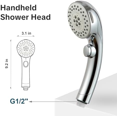 OFFO 5 Mode RV Shower Head Replacement, On Off Switch for Water Saving, High Flow Powerful Boosting Showerheads, Chrome - Image 7