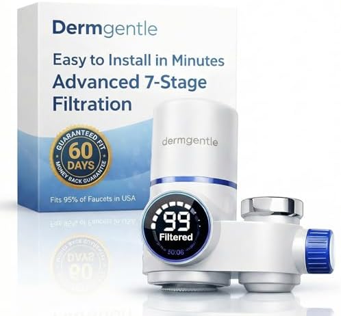 Dermgentle Skincare Water Filter PRO, Bathroom Sink Faucet Filter for Skin Care, Clinically Tested Starter Kit by Unknown
