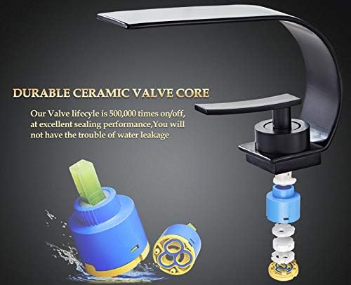 Becola Matte Black Modern Single Hole Bathroom Faucet, Low Arc Brass Ceramic Valve Vanity Sink Faucet, Single Handle 1 Hole / 3 Holes Hot and Cold Water Mixer Tap - Image 5