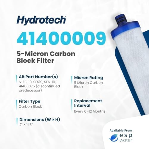 Hydrotech Carbon Filter 41400009 Cartridge, 5 Micron, Red, 11.5x2 Inch - Image 3