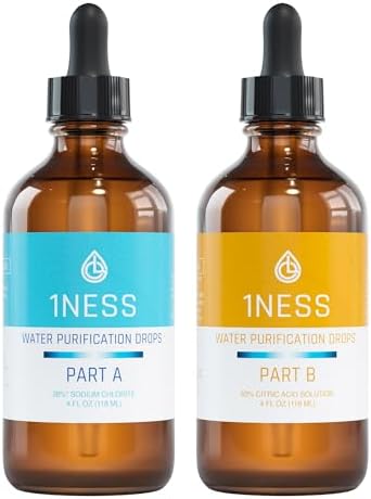 1ness Chlorine Dioxide Kit | 2 Part Liquid Classic 1:1 Set | Citric Acid 50% : Sodium Solution 28% | 1x 4oz Solution A + 1x 4oz Solution B by 1NESSProducts
