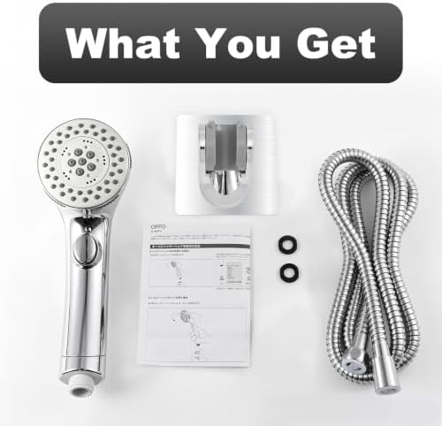 OFFO Handheld Shower Head with Adjustable Shower Head Holder, 5 Mode Handheld Shower Head with On Off Switch for Water Saving, High Flow Showerheads with 60" Stainless Steel Hose, Silver - Image 7