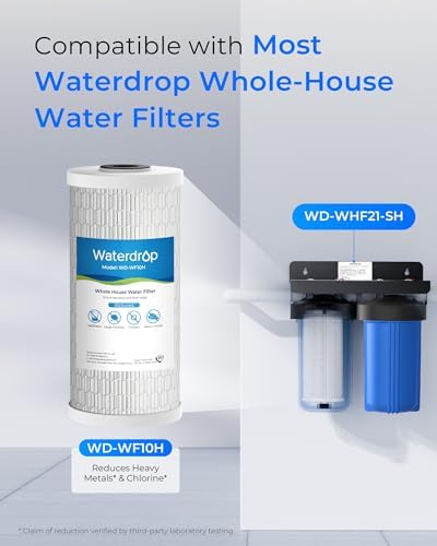 Waterdrop 2 Stage Whole House Water Filter System, with Heavy Metal Sediment Filter, Highly Reduce Mercury, Lead, Iron, Manganese, Chlorine for Well/City Water - Image 3